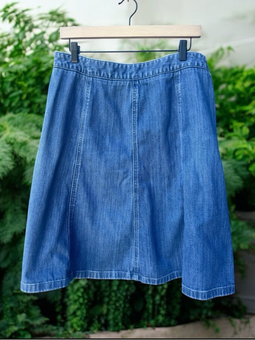 L.L.Bean Vintage Classic Fit Straight Denim Skirt Size 14